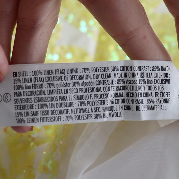 Gorgeous Yellow Sequin Bell Sleeve Backless Dress - Picture 7 of 7